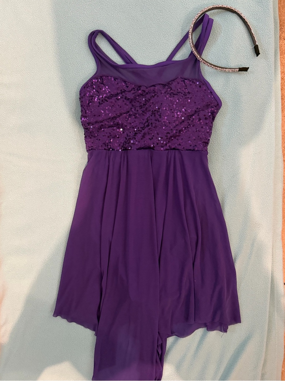 Kids Weissman Purple Sequin Chiffon Performance Dress